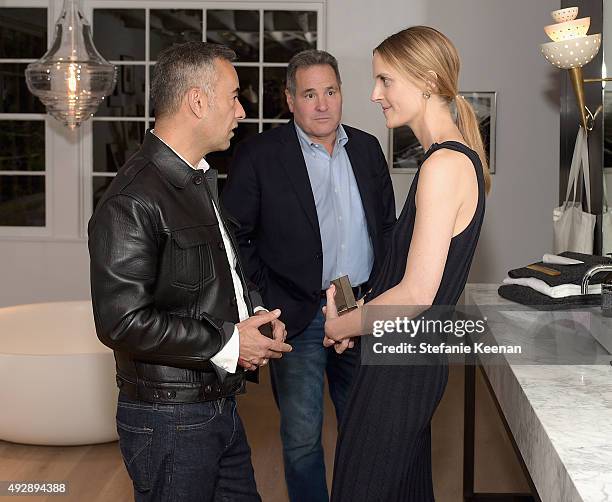 Designer Francisco Costa, John DeStefano and Executive Creative Director, The Line, Vanessa Traina attend The Apartment by The Line LA opening on...