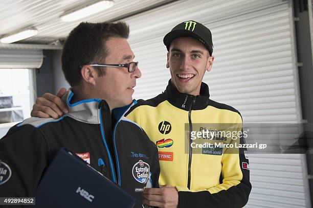 Alex Rins of Spain and Pagina Amarillas HP40 smiles in paddock during free practice for the 2015 MotoGP of Australia at Phillip Island Grand Prix...