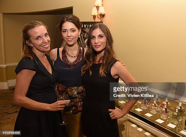 Candice McDonough, Sarah Lind and executive editor of Haute Living Laura Schreffler attend Haute Living And Eric Buterbaugh Florals Celebrate...