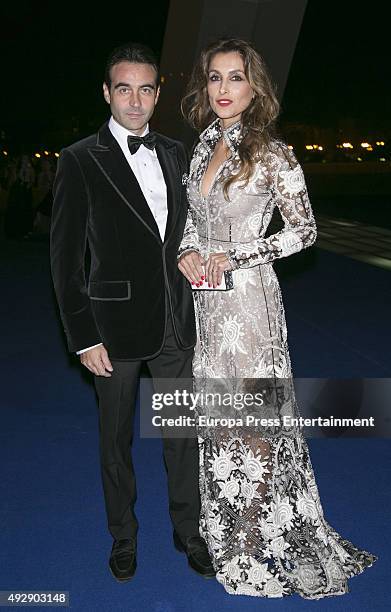 Enrique Ponce and Paloma Cuevas attend Arts, Sciences and Sports Telva Awards 2015 at Palau de Les Arts Reina Sofia on October 15, 2015 in Valencia,...