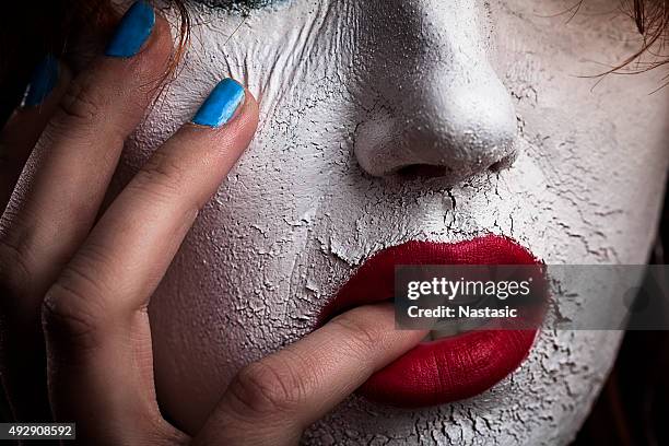 white face - thin lips stock pictures, royalty-free photos & images