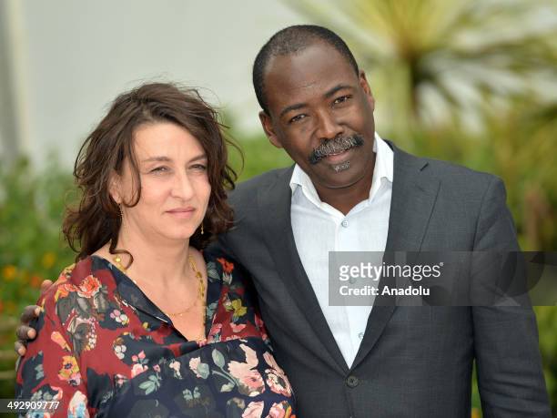 French director Noemie Lvovsky and Chadian director Mahamat-Saleh Haroun pose during the photocall of the Cinefondation and Short Films Jury at the...