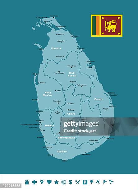 sri lanka infographic map - sri lanka stock illustrations