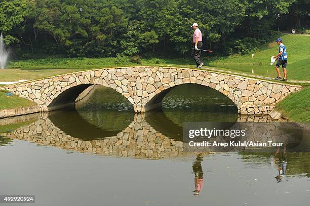 Ernie Els of South Africa during round two of the Venetian Macao Open at Macau Golf and Country Club on October 16, 2015 in Macau, Macau.