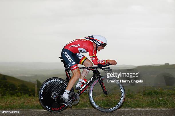 Adam Hansen of Australia and team Lotto Belisol in action during the twelfth stage of the 2014 Giro d'Italia, a 42km Individual Time Trial stage...