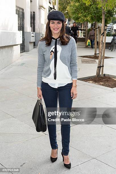 Fabiola Martinez is seen arriving to 'Petit Fashion Week' event at 'Palacio de Cristal' on October 16, 2015 in Madrid, Spain.