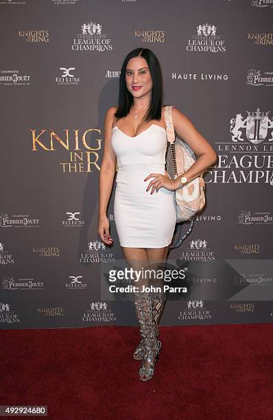 Michelle Pooch attends the Lennox Lewis Haute 50th Birthday Celebration Hosted By Haute Time, Audemars Piquet, And Perrier Jouet at Bagatelle...
