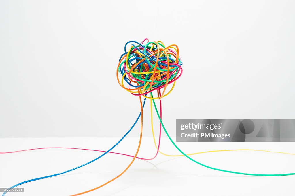 Tangle of Multi Colored Wire