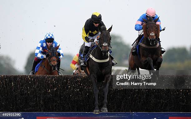 Gentleman Jon ridden by Noel Fehily jumps during the Wincanton Handicap Chase at Wincanton Racecourse on October 16, 2015 in Wincanton, England.