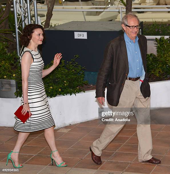 Irish actress Simone Kirby and Director Ken Loach pose during a photocall for ''Jimmy's Hall'' at the 67th Cannes Film Festival in Cannes, France on...