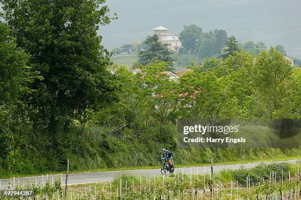 Bernhard Eisel of Austria and Team SKY in action during the twelfth stage of the 2014 Giro d'Italia, a 42km Individual Time Trial stage between...