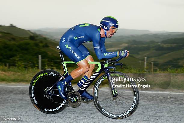 Francisco Ventoso of Spain and team Movistar in action during the twelfth stage of the 2014 Giro d'Italia, a 42km Individual Time Trial stage between...