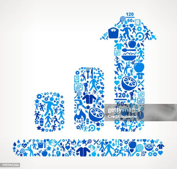 progress chart fitness and diet vector button pattern - seamless studio backdrop stock illustrations