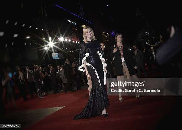 Cate Blanchett attends the 'Carol' American Express Gala during the BFI London Film Festival, at the Odeon Leicester Square on October 14, 2015 in...