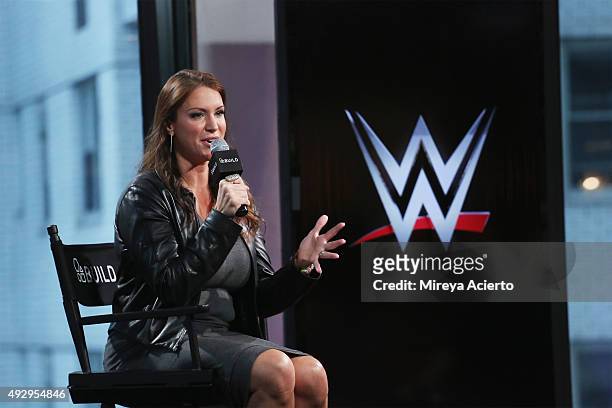 Presents Stephanie McMahon at AOL Studios In New York on October 16, 2015 in New York City.