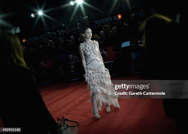 Rooney Mara attends the 'Carol' American Express Gala during the BFI London Film Festival, at the Odeon Leicester Square on October 14, 2015 in...