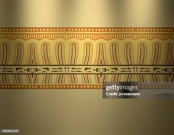 stockillustraties, clipart, cartoons en iconen met traditional assyrian wallpaper - papyrusriet