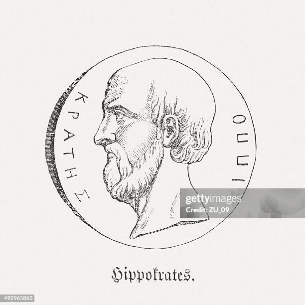 hippokrates von cos (c. 460-c. 370 bc) - kos stock-grafiken, -clipart, -cartoons und -symbole