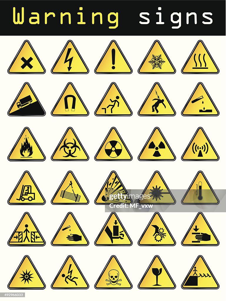 Warning Systems Vector Vector Warning Signs High-Res Vector Graphic - Getty Images