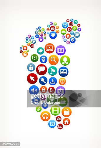 Footprint Technology Internet and Web Media Icon Pattern Footprint Technology Internet and Web Media Icon Pattern
