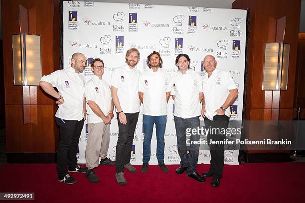 Celebrity chefs Adriano Zumbo, Shaun Presland, Darren Robertson, Mark LaBrooy, Colin Fassnidge and Matt Moran at the Starlight Foundation Five Chefs...