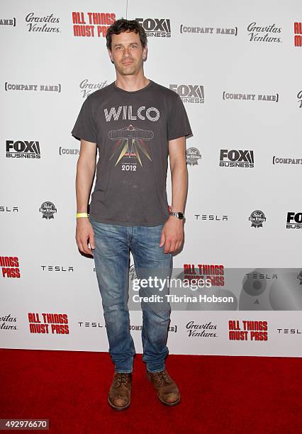 Tom Everett Scott attends the premiere of 'All Things Must Pass' at Harmony Gold Theatre on October 15, 2015 in Los Angeles, California.