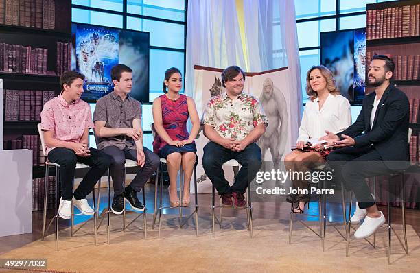 Ryan Lee,Dylan Minnette, Odeya Rush,Jack Black ,Ana Maria Canseco and Francisco Caceres on the set of Telemundo's "Un Nuevo Dia" to discuss the film...