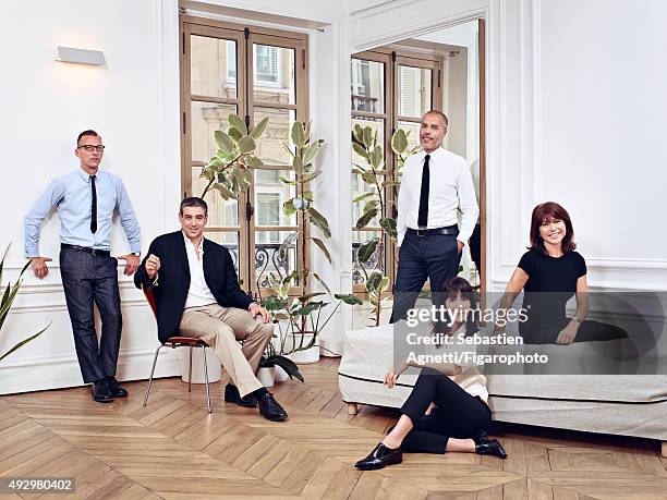 Fashion historian Olivier Saillard, fashion show music producer Frédéric Sanchez, gallery owner Kamel Mennour, fashion designer Bouchra Jarrar and...