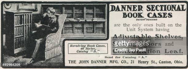 Advertisement for Danner sectional book cases by The John Danner Manufacturing Company in Canton, Ohio, 1901.