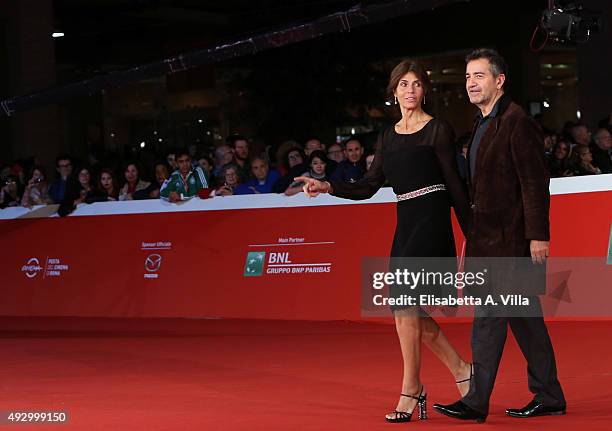 Camilla Nesbitt and Pietro Valsecchi walk the red carpet for 'Truth' during the 10th Rome Film Fest at Auditorium Parco Della Musica on October 16,...