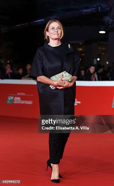 President Monica Maggioni walks the red carpet for 'Truth' during the 10th Rome Film Fest at Auditorium Parco Della Musica on October 16, 2015 in...
