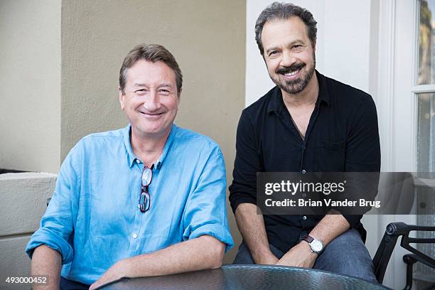 Steven Knight and Ed Zwick are photographed for Los Angeles Times on August 22, 2015 in Los Angeles, California. PUBLISHED IMAGE. CREDIT MUST READ:...