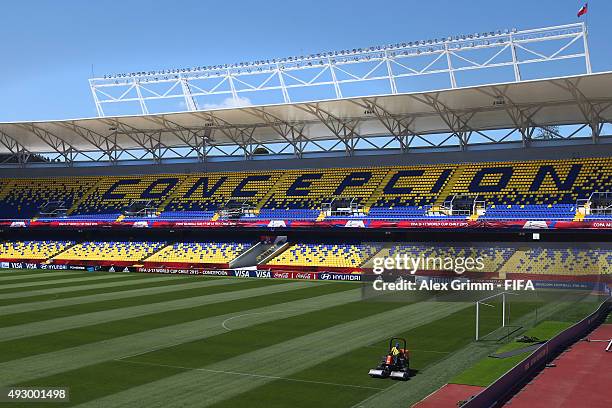 General view of the Estadio Municipal Ester Roa stadium ahead of the FIFA U-17 World Cup Chile 2015 on October 16, 2015 in Concepcion, Chile.