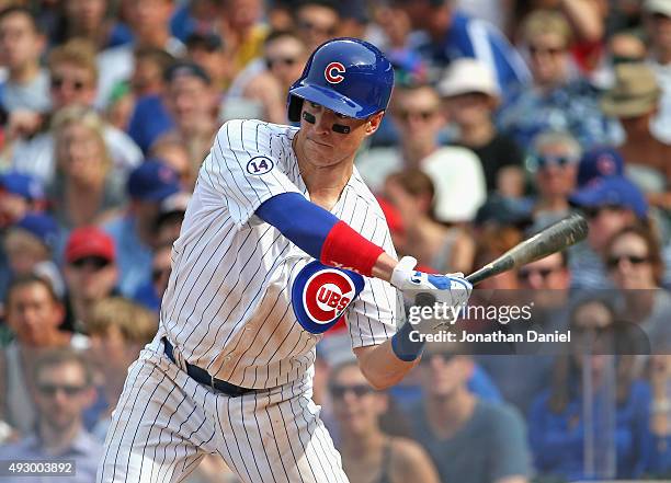 Chris Coghlan of the Chicago Cubs bats against the Philadelphia Phiilies at Wrigley Field on July 24, 2015 in Chicago, Illinois. The Phillies...