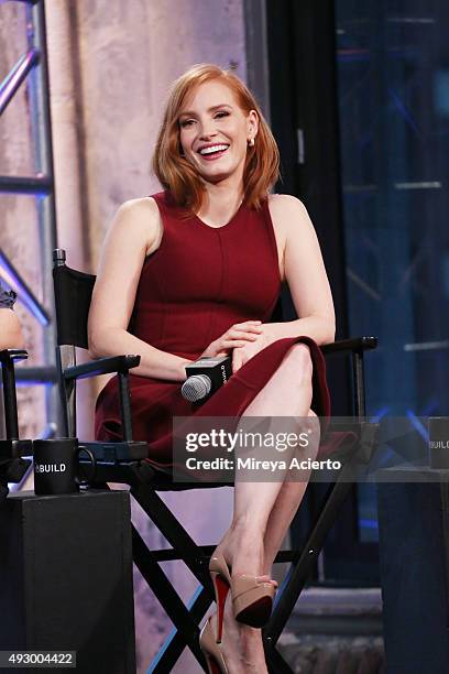 Actress Jessica Chastain at AOL Studios In New York on October 16, 2015 in New York City.