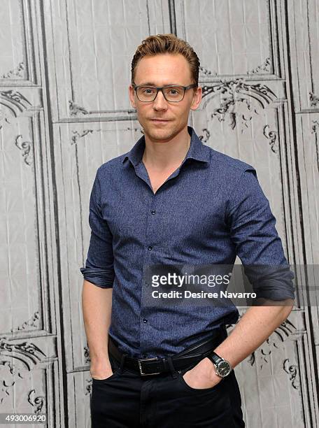 Actor Tom Hiddleston attends AOL BUILD presents "Crimson Peak" at AOL Studios In New York on October 16, 2015 in New York City.