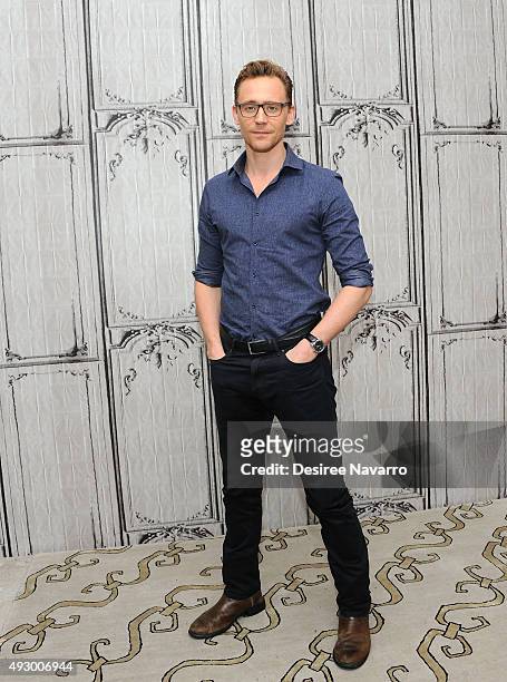 Actor Tom Hiddleston attends AOL BUILD presents "Crimson Peak" at AOL Studios In New York on October 16, 2015 in New York City.