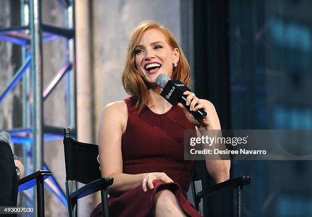 Actress Jessica Chastain attends AOL BUILD presents "Crimson Peak" at AOL Studios In New York on October 16, 2015 in New York City.