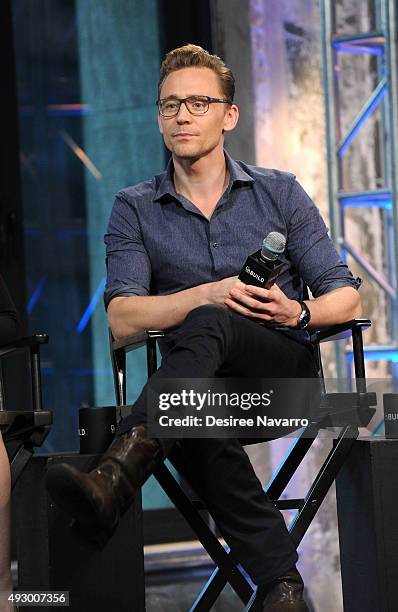 Actor Tom Hiddleston attends AOL BUILD Presents "Crimson Peak" at AOL Studios In New York on October 16, 2015 in New York City.