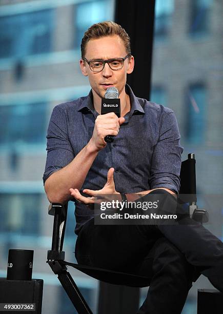 Actor Tom Hiddleston attends AOL BUILD Presents "Crimson Peak" at AOL Studios In New York on October 16, 2015 in New York City.