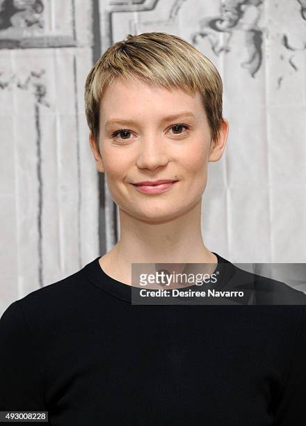 Actress Mia Wasikowska attends AOL BUILD Presents "Crimson Peak" at AOL Studios In New York on October 16, 2015 in New York City.