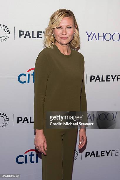 Actress Kirsten Dunst attends PaleyFest New York 2015 "Fargo" at The Paley Center for Media on October 16, 2015 in New York City.