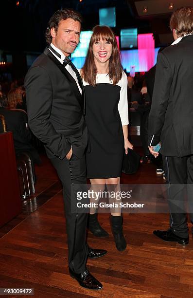 Stephan Luca and Ina Paule Klink during the Hessian Film and Cinema Award 2015 at Alte Oper on October 16, 2015 in Frankfurt am Main, Germany.