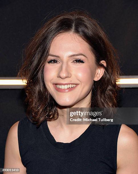 Actress Erin Sanders attends the opening night of "The Alone Experience: Absorption" Halloween Haunt on October 16, 2015 in Los Angeles, California.