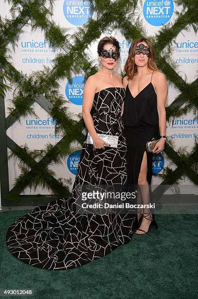 Sophia Bush and Marina Squerciati attend UNICEF Neverland Masquerade Ball at Moonlight Studios on October 16, 2015 in Chicago, Illinois.