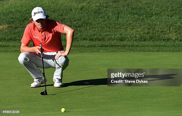 Will Willcox lines up a putt on the 17th green during the second round of the Frys.com Open on October 16, 2015 at the North Course of the Silverado...