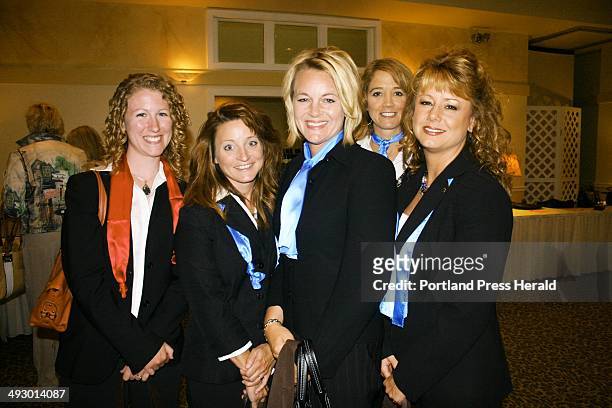 Kathrine Farris, Katherine Damon, Jody Hamilton, Renee Pottle and Sherry Norton, who are the Gorham Savings Bank Divas. Staff photo