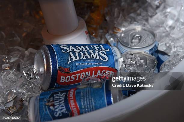 Samuel Adams beer on display at Thrillist's Barbecue & The Blues Hosted By Adam Richman during Food Network & Cooking Channel New York City Wine &...
