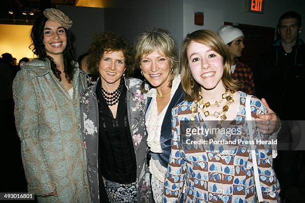 Designer Christine DeTroy, second from right, stands with models Morira Tarmy and Lisa Bossi and her neice Susan DeTroy, who is also wearing...