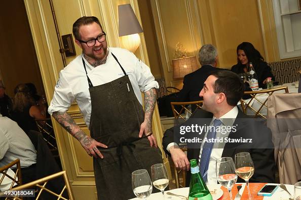 Jamie Bissonte Chef Jamie Bissonnette poses with a guest at A Dinner With Jose ...